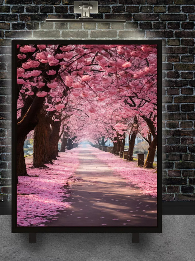 Постер на холсте &amp;quot;Аллея цветущей сакуры&amp;quot;