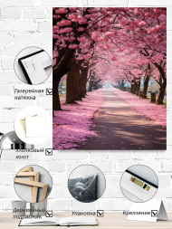 Holstga bosilgan poster "Gullagan sakura xiyoboni"