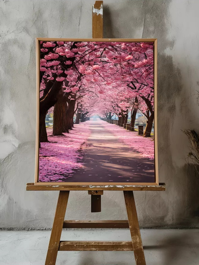 Постер на холсте &amp;quot;Аллея цветущей сакуры&amp;quot;