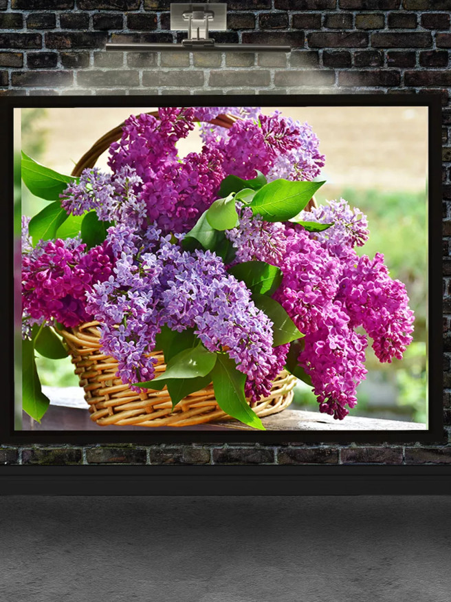 Постер на холсте &amp;quot;Сирень в плетёной корзине&amp;quot;