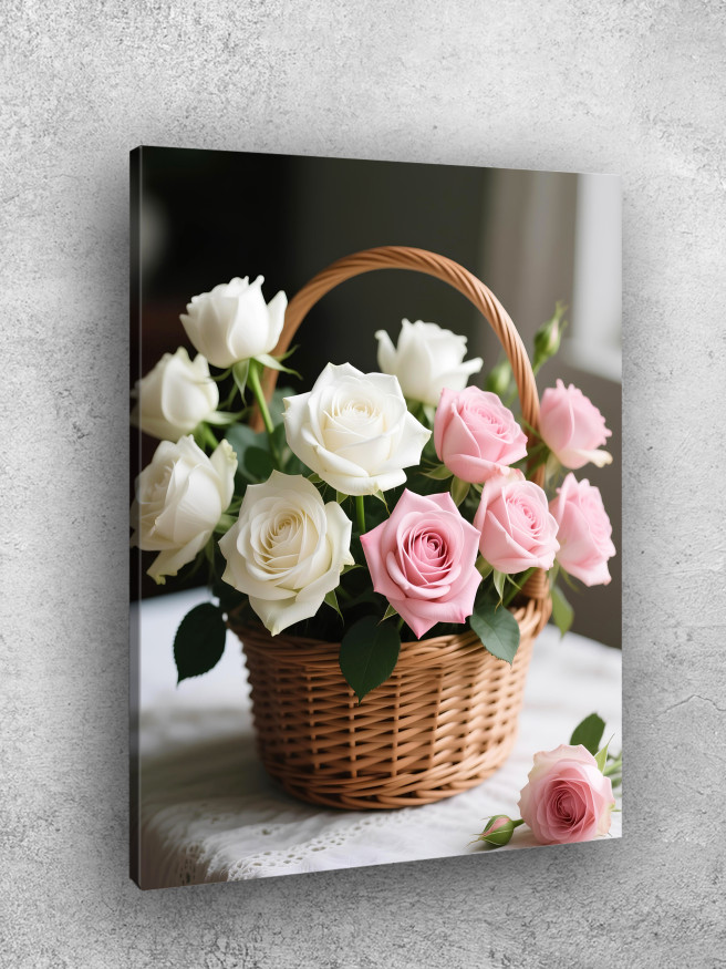 Постер на холсте &amp;quot;Корзина нежных роз&amp;quot;
