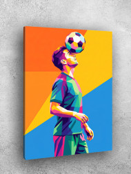 Holstga bosilgan poster "To‘p bilan futbolchi"