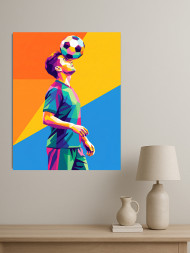 Holstga bosilgan poster "To‘p bilan futbolchi"