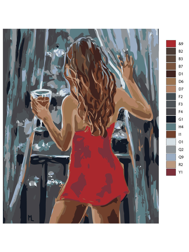 Raqamlar bo&amp;#039;yicha rasm &amp;quot;Deraza oldida qiz&amp;quot;