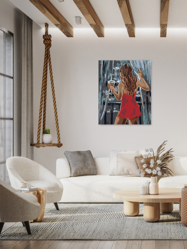 Raqamlar bo&amp;#039;yicha rasm &amp;quot;Deraza oldida qiz&amp;quot;