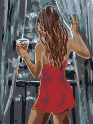 Raqamlar bo&#039;yicha rasm &quot;Deraza oldida qiz&quot;