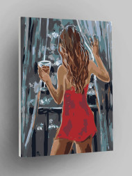 Raqamlar bo&#039;yicha rasm &quot;Deraza oldida qiz&quot;