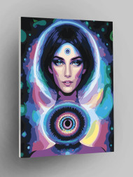 Флуоресцентная картина по номерам &amp;quot;Всевидящая женщина&amp;quot;