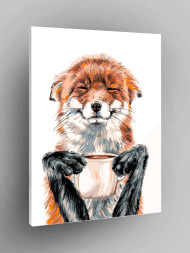 Raqamlar bo'yicha rasm "Choy ichayotgan tulki"