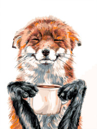 Raqamlar bo'yicha rasm "Choy ichayotgan tulki"