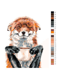 Raqamlar bo'yicha rasm "Choy ichayotgan tulki"