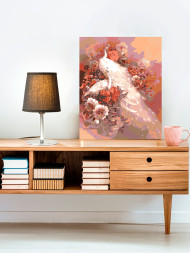 Raqamlar bo'yicha rasm "Oq tovus"