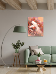 Raqamlar bo'yicha rasm "Oq tovus"