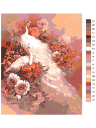 Raqamlar bo'yicha rasm "Oq tovus"