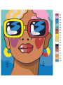 Картина по номерам &amp;quot;Девушка в разноцветных очках&amp;quot;
