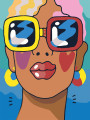 Картина по номерам &amp;quot;Девушка в разноцветных очках&amp;quot;