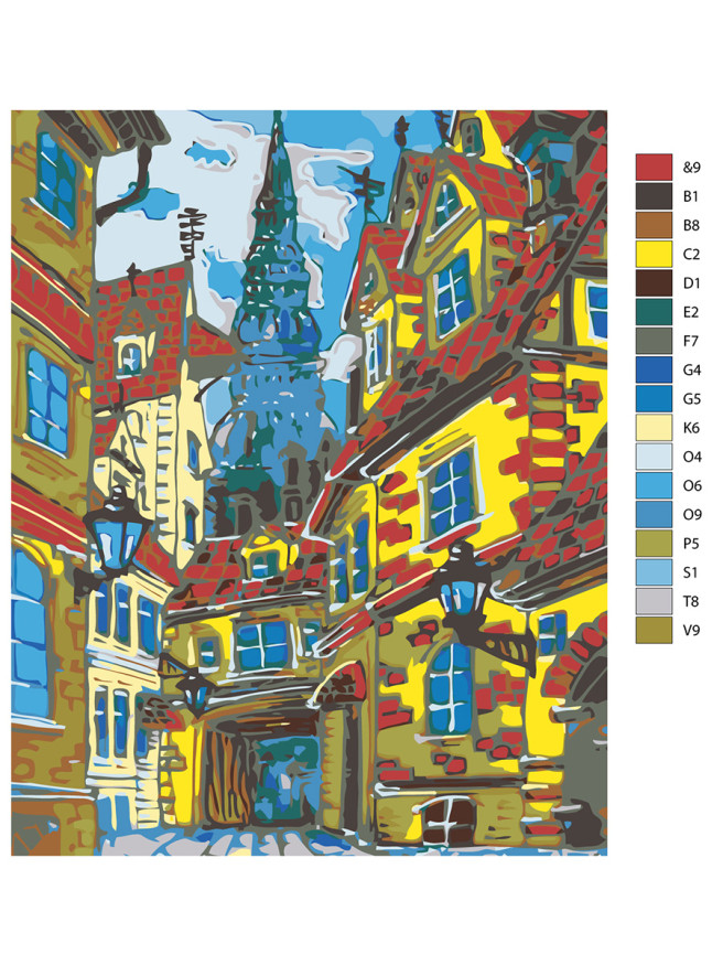 Картина по номерам &amp;quot;Городская улочка&amp;quot;