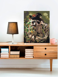 Картина по номерам &amp;quot;Енот в шапке&amp;quot;