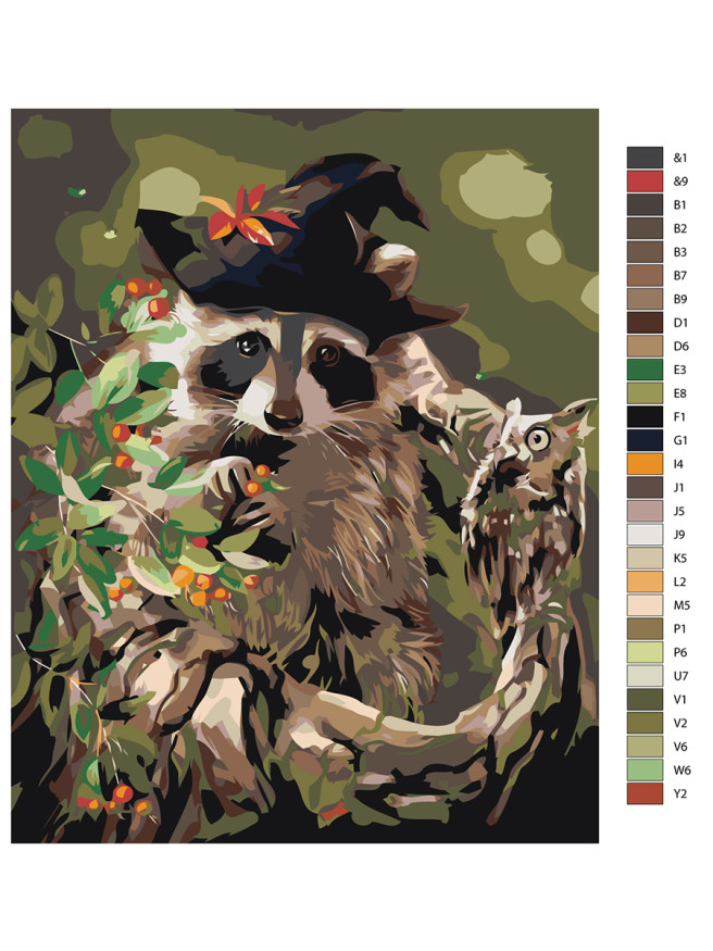 Raqamlar bo&amp;#039;yicha rasm &amp;quot;Shlyapadagi yenot&amp;quot;