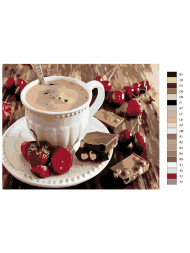 Картина по номерам &amp;quot;Чашка кофе с шоколадом&amp;quot;