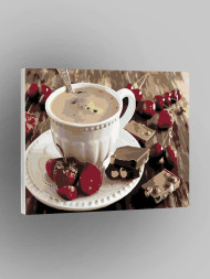 Картина по номерам &amp;quot;Чашка кофе с шоколадом&amp;quot;