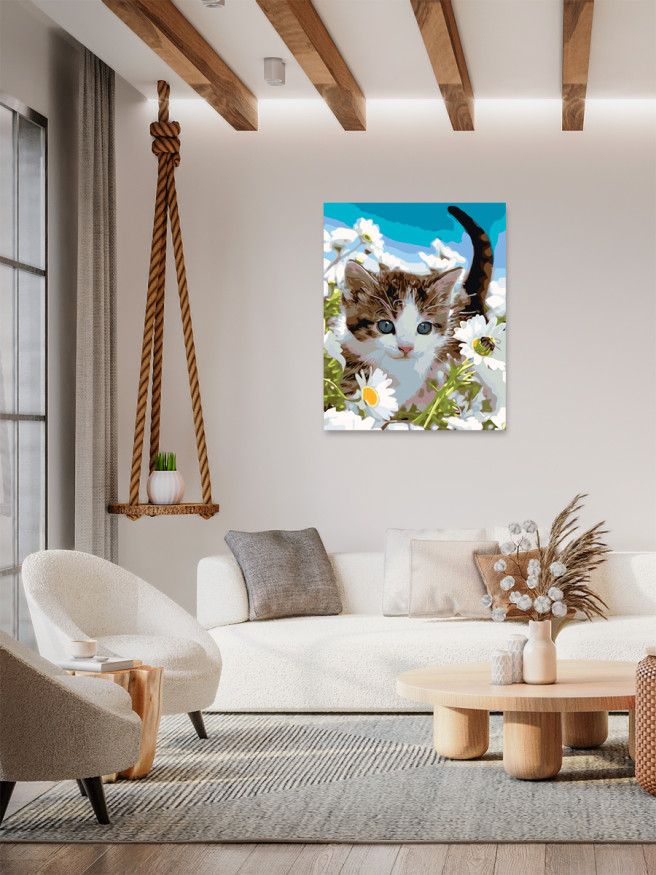 Raqamlar bo&amp;#039;yicha rasm &amp;quot;Gul bog&amp;#039;idagi mushukcha&amp;quot;