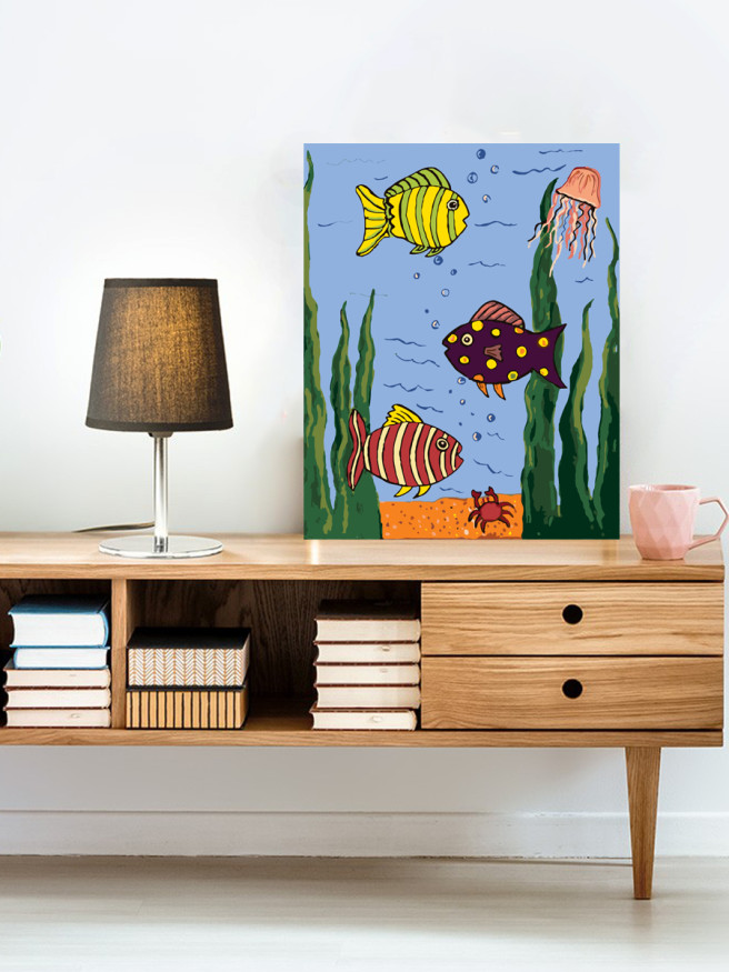 Raqamlar bo&amp;#039;yicha rasm &amp;quot;Chizilgan baliqchalar&amp;quot;