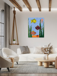 Raqamlar bo'yicha rasm "Chizilgan baliqchalar"