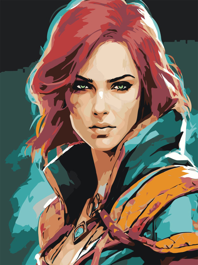 Картина по номерам &amp;quot;Молодая девушка&amp;quot;