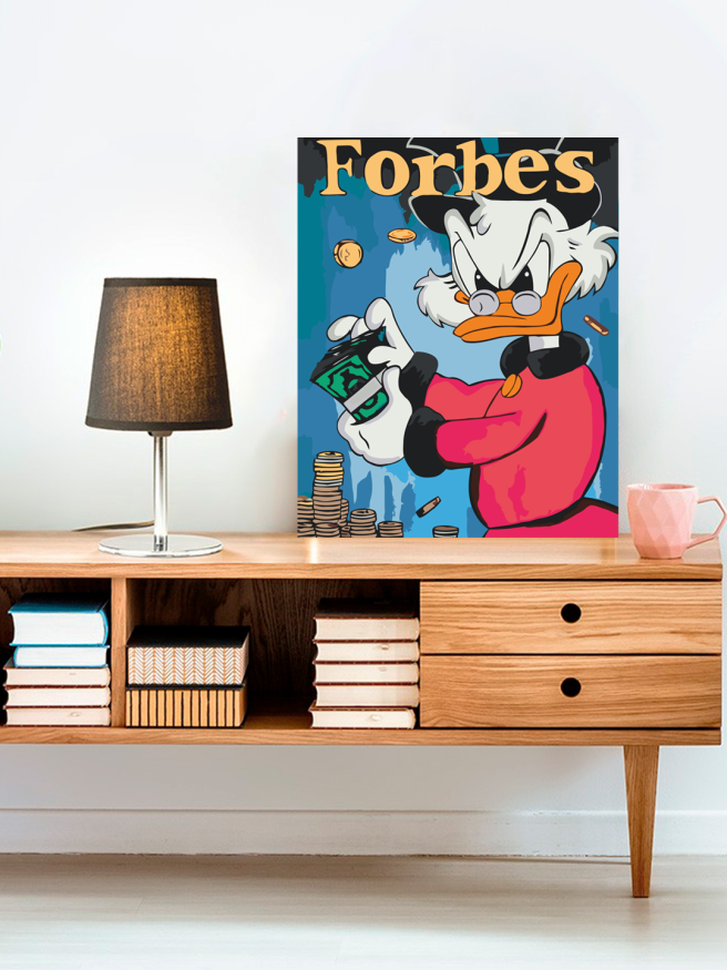 Флуоресцентная картина по номерам &amp;quot;Скрудж в списке Forbes&amp;quot;