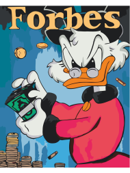 Fluorescent raqamlar bo'yicha rasm "Skrudj Forbes ro'yxatida"