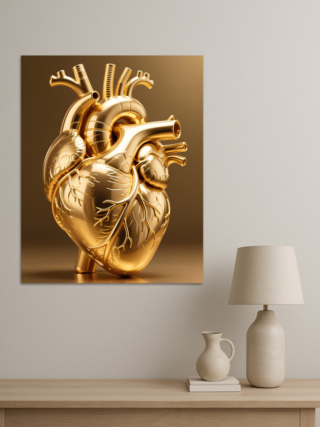 Holstga bosilgan poster &amp;quot;Oltin anatomik yurak&amp;quot;