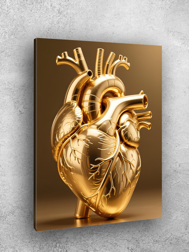 Holstga bosilgan poster &amp;quot;Oltin anatomik yurak&amp;quot;