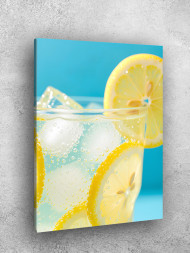 Постер на холсте &amp;quot;Лимонад со льдом и дольками лимона&amp;quot;