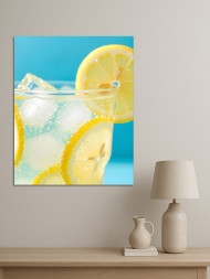 Постер на холсте &amp;quot;Лимонад со льдом и дольками лимона&amp;quot;