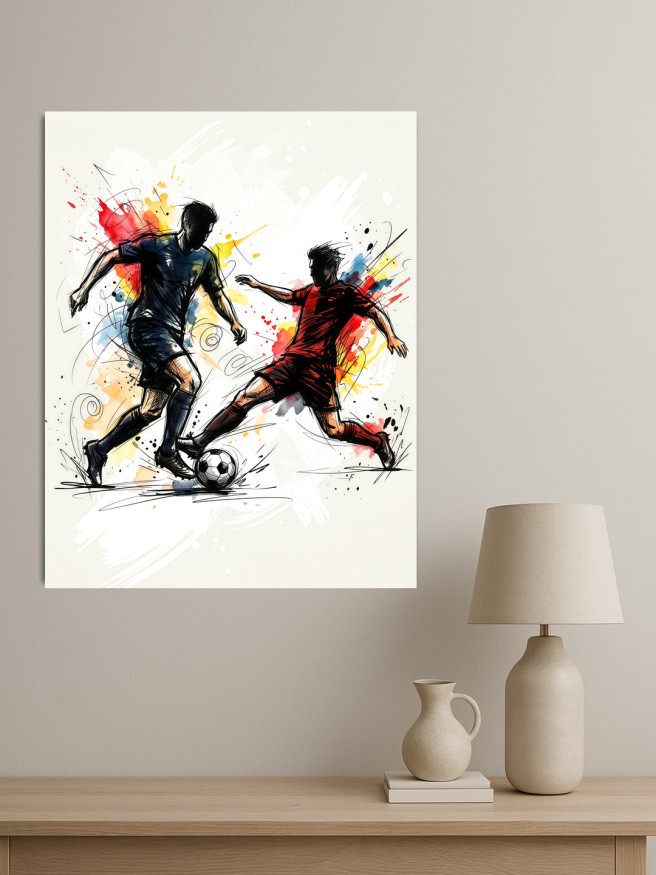 Holstga bosilgan poster &amp;quot;Futbol qarama-qarshiligi&amp;quot;