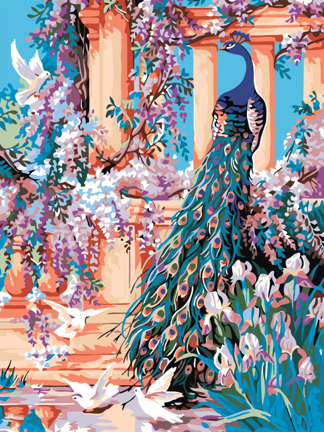 Raqamlar bo&amp;#039;yicha rasm &amp;quot;Bog&amp;#039;dagi tovus&amp;quot;