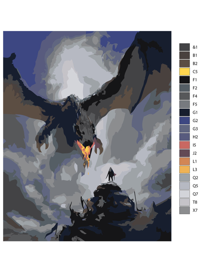 Картина по номерам &amp;quot;Нападение дракона&amp;quot;