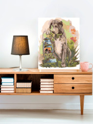 Raqamlar bo&#039;yicha rasm &quot;Qushlar bilan it&quot;