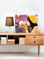 Raqamlar bo'yicha rasm "Quyon bilan qiz"