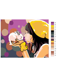 Raqamlar bo'yicha rasm "Quyon bilan qiz"