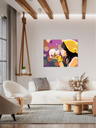 Raqamlar bo'yicha rasm "Quyon bilan qiz"