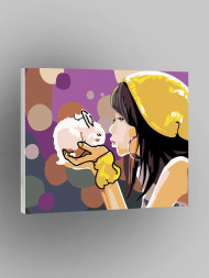 Raqamlar bo'yicha rasm "Quyon bilan qiz"