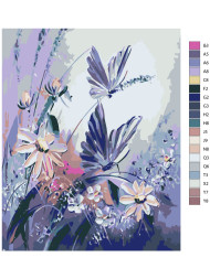 Raqamlar bo&#039;yicha rasm &quot;Binafsha rang gullar&quot;