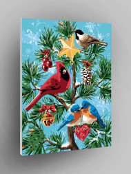 Raqamlar bo&#039;yicha rasm &quot;Qushlar Yangi Yilni nishonlamoqda&quot;