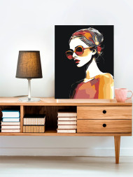 Картина по номерам &amp;quot;Девушка в очках&amp;quot;