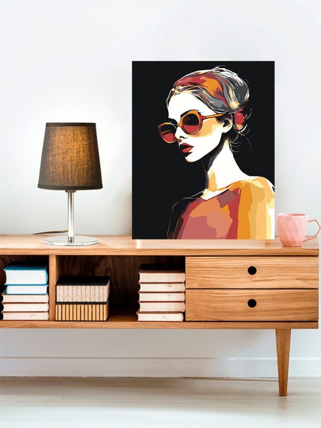 Картина по номерам &amp;quot;Девушка в очках&amp;quot;