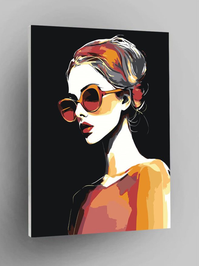 Картина по номерам &amp;quot;Девушка в очках&amp;quot;