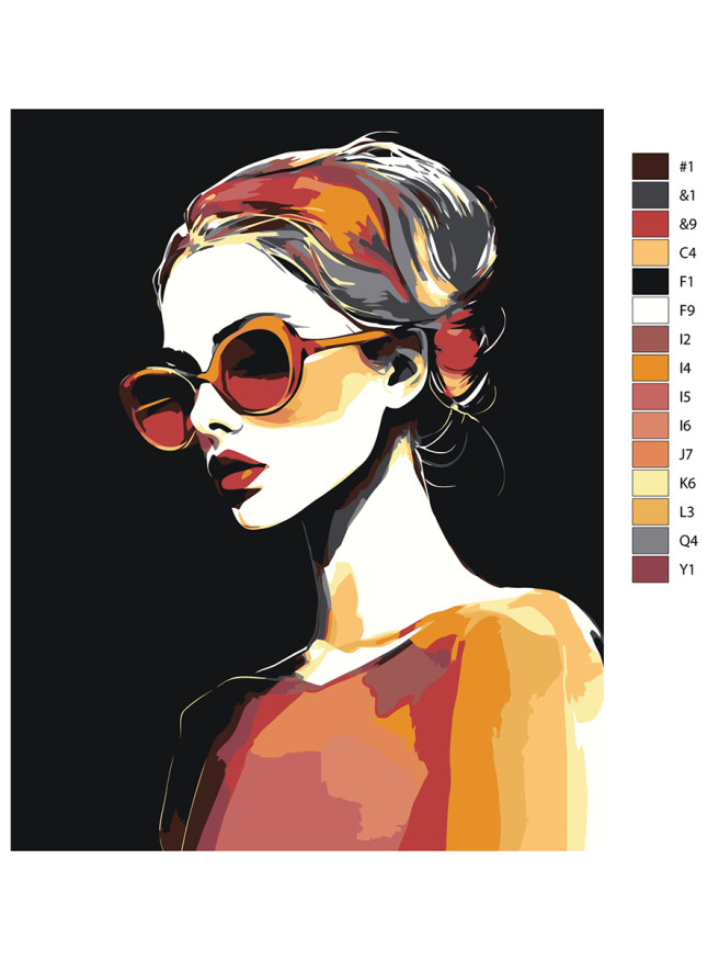 Картина по номерам &amp;quot;Девушка в очках&amp;quot;