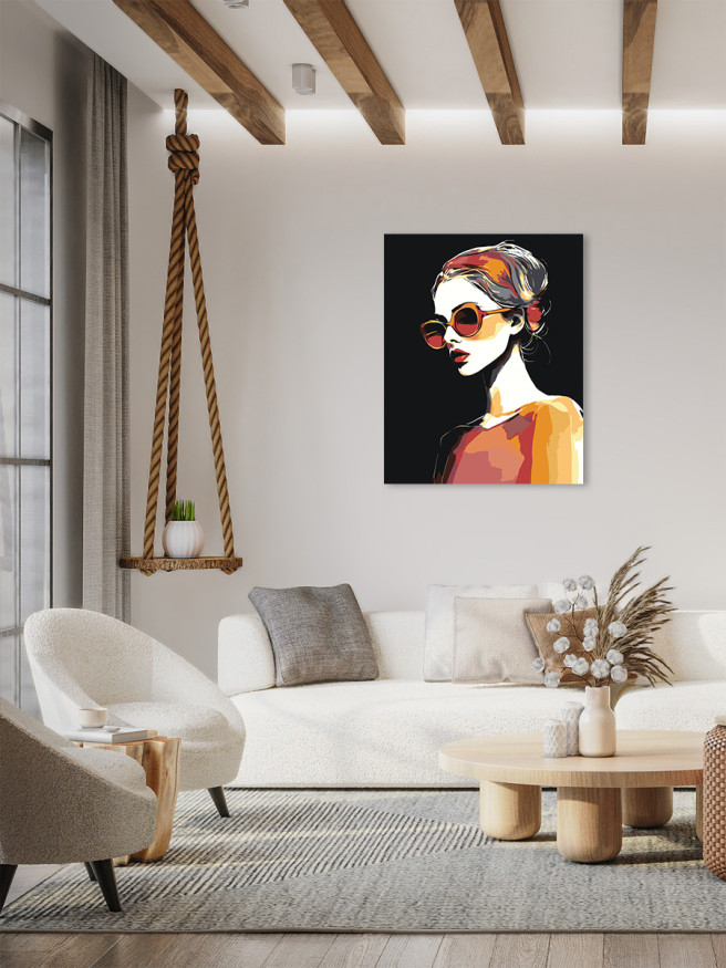 Картина по номерам &amp;quot;Девушка в очках&amp;quot;